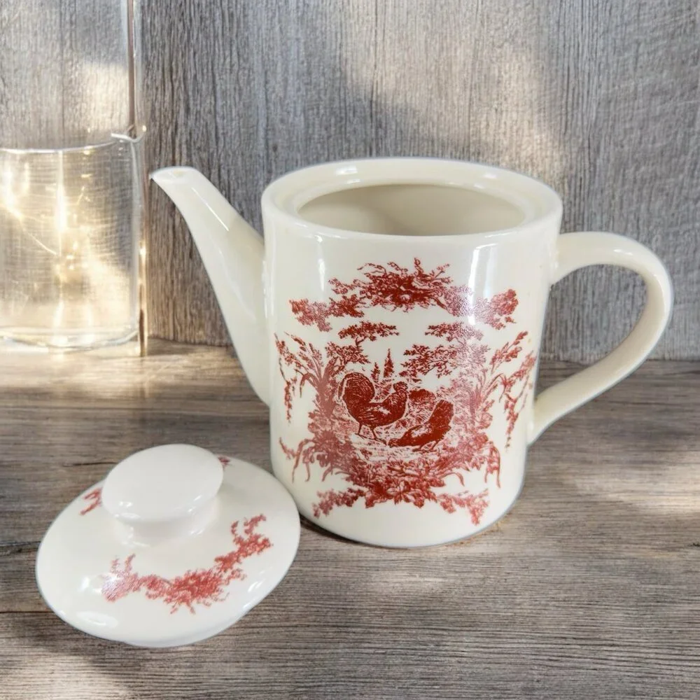 2002 California Pantry Teapot Rooster Chicken‎ Ceramic Carafe Classic Ceramics